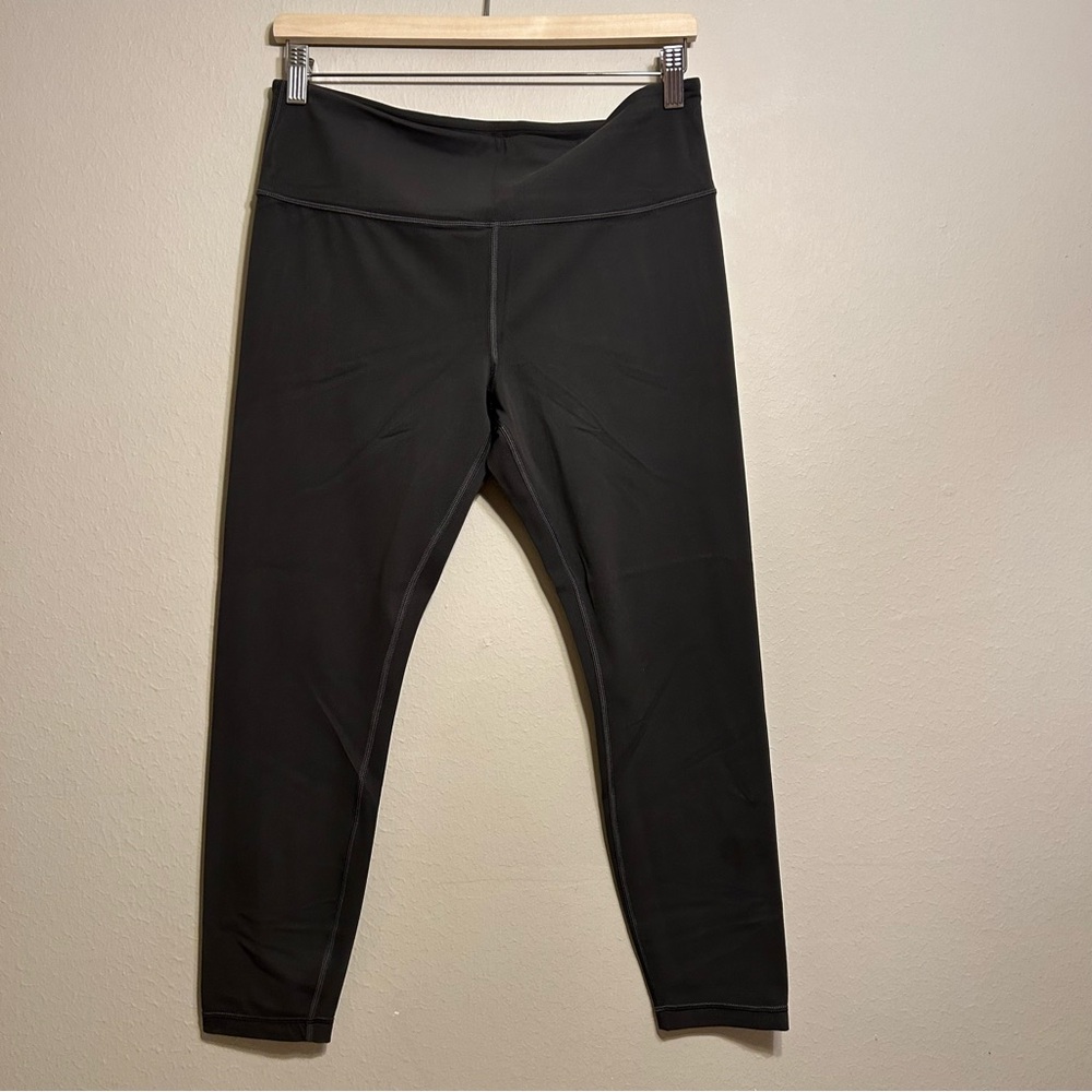 Athleta Elation 7/8 Tight Dark Gray Green Activewear Workout Size L